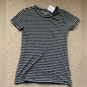XXS NWT Jcrew mercantile short sleeve black / white striped tshirt